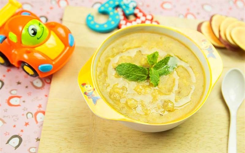 Cháo thịt bò khoai lang bùi béo