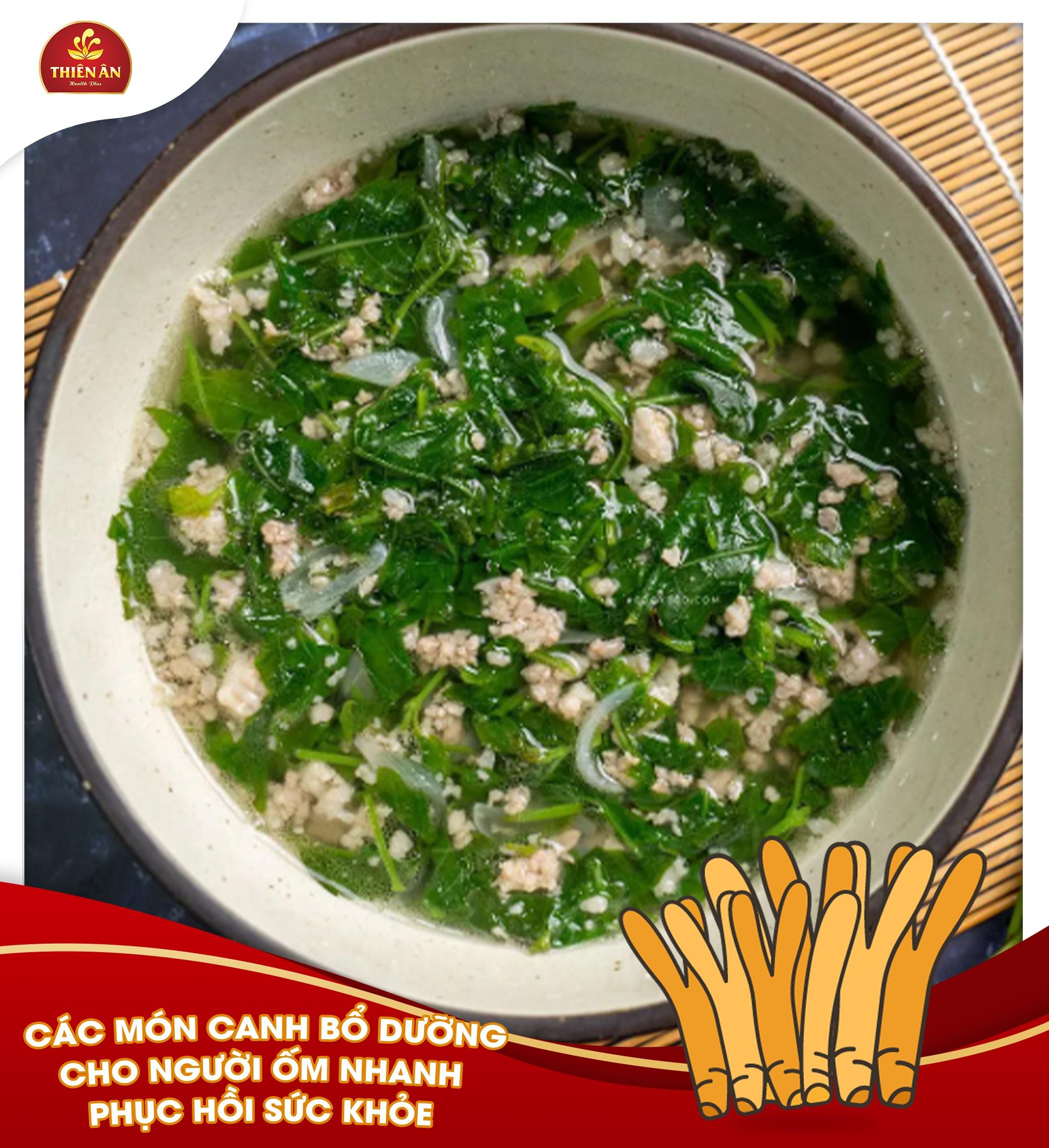 Canh rau mồng tơi thịt nạc thanh mát giải nhiệt