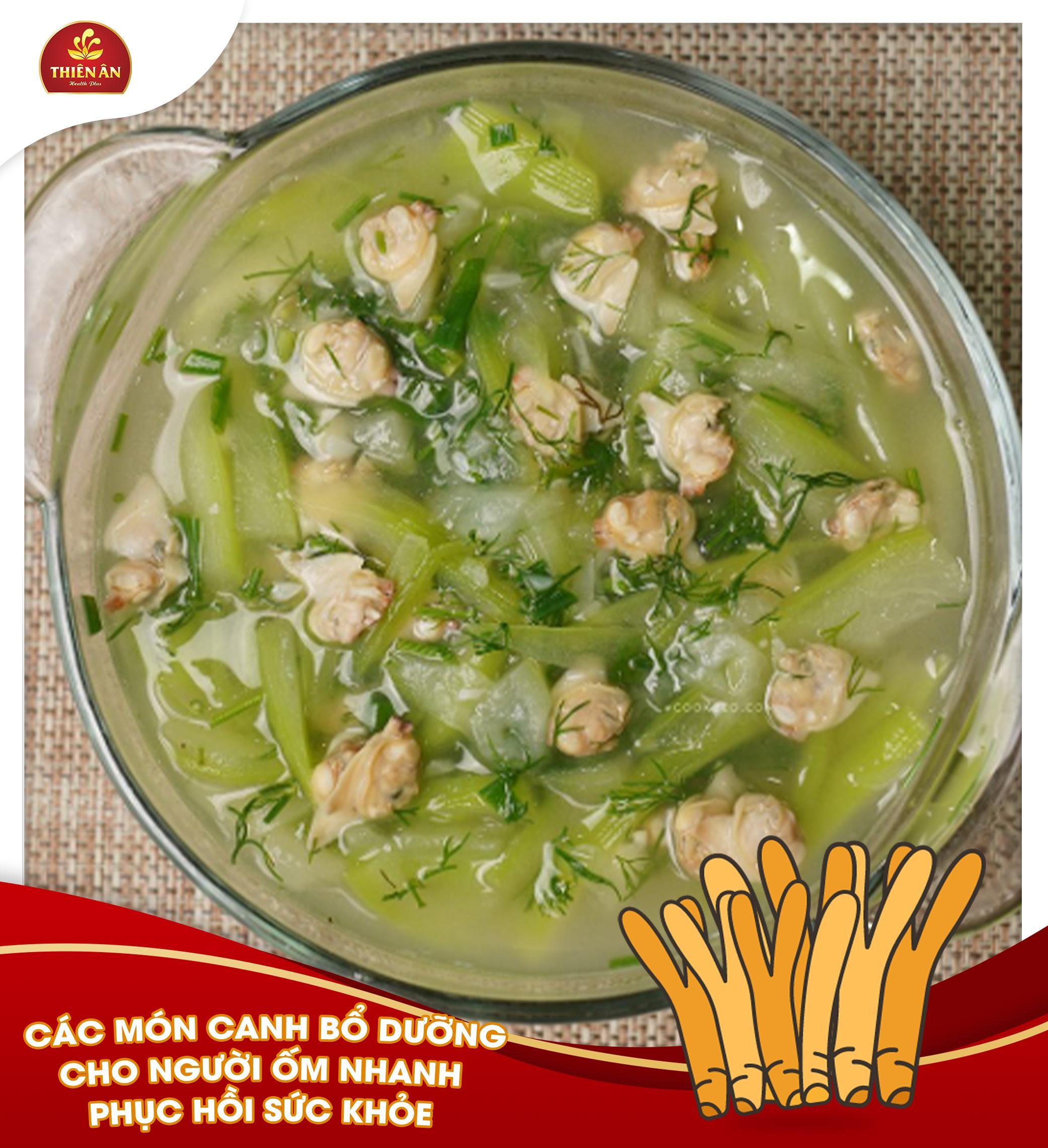 Món canh bầu nấu nghêu ngọt thanh bổ dưỡng cho bữa cơm