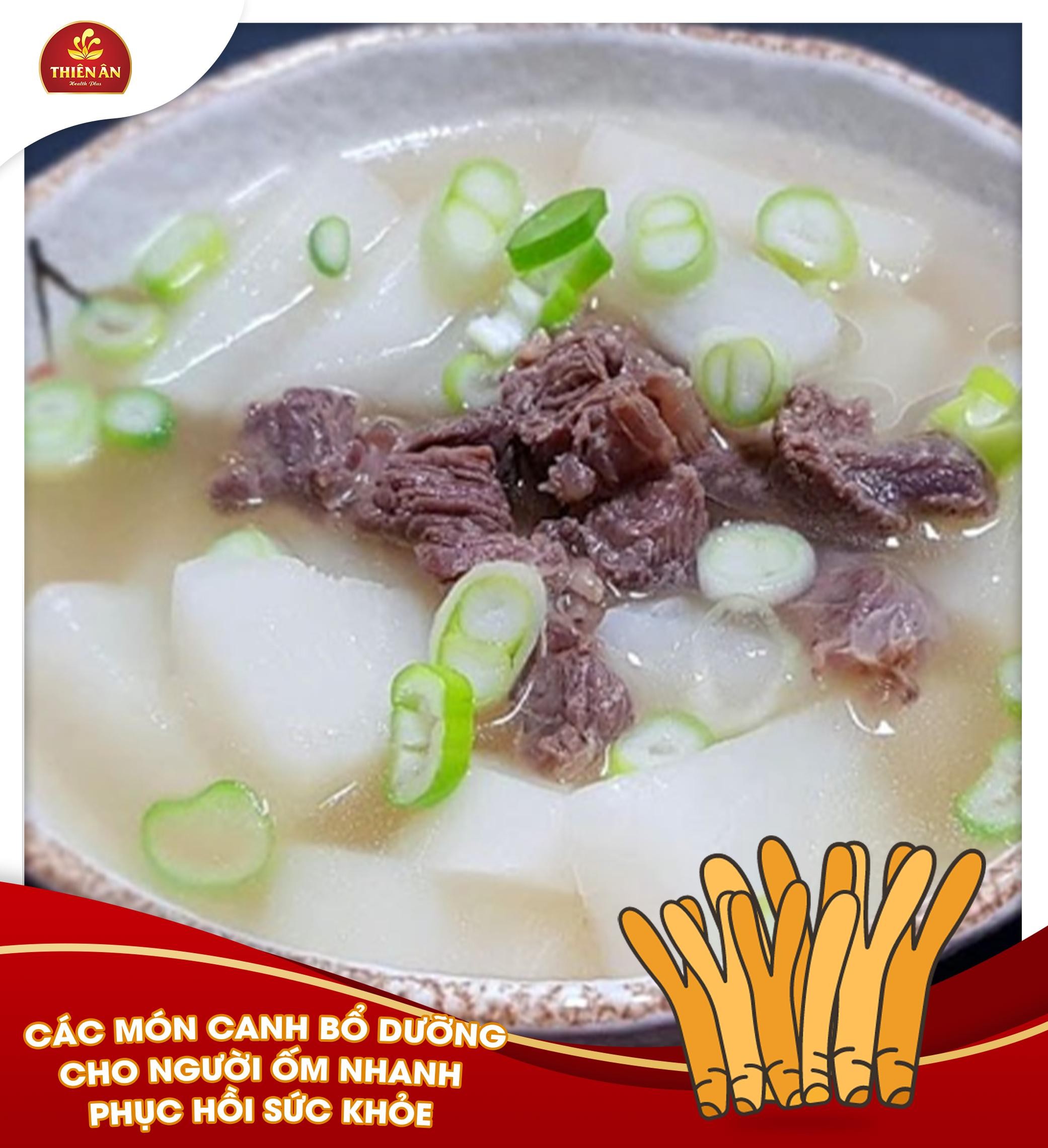 Canh củ cải thịt bò hầm mềm đậm đà