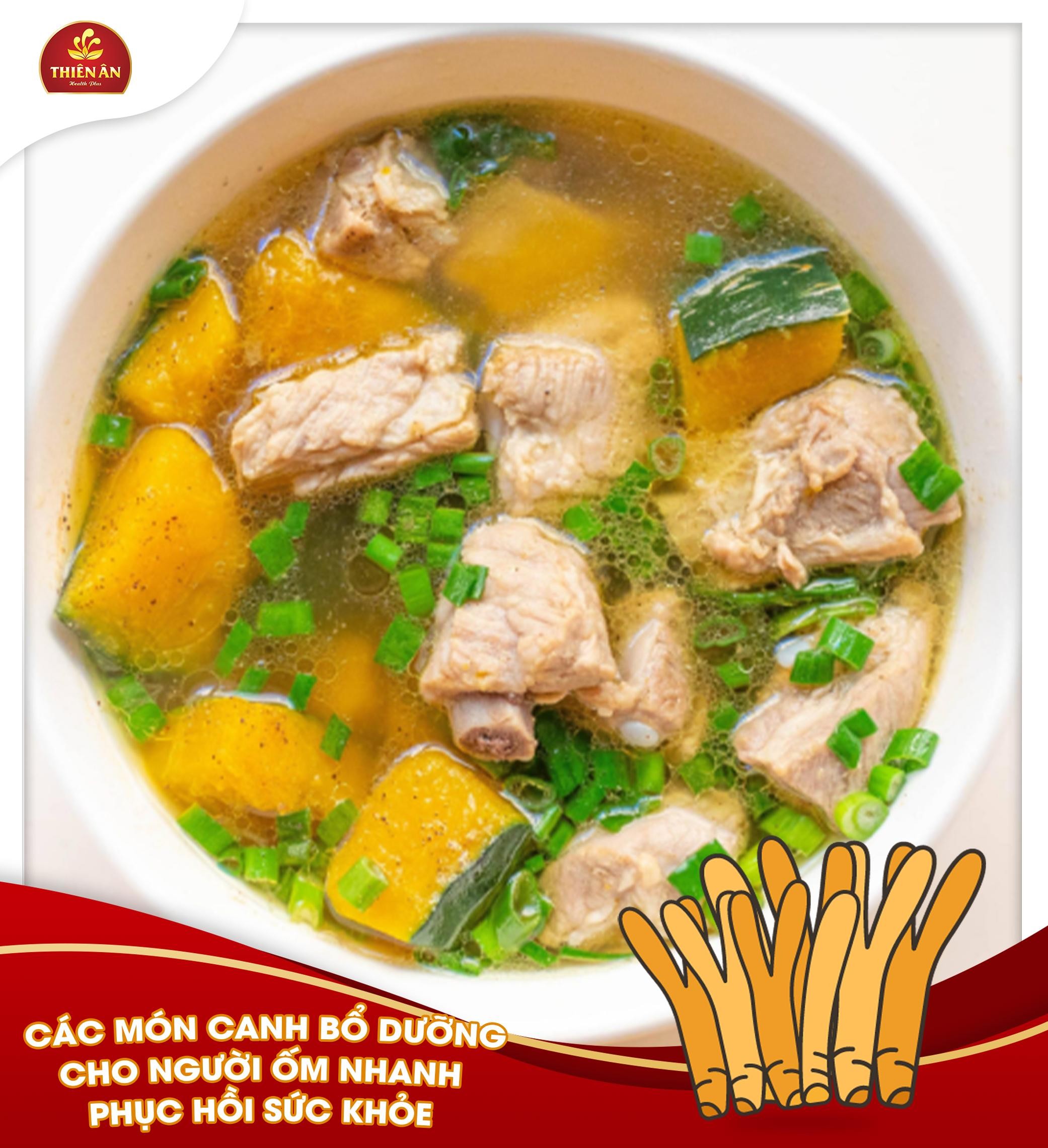 Canh sườn bí đỏ thơm lừng béo ngậy