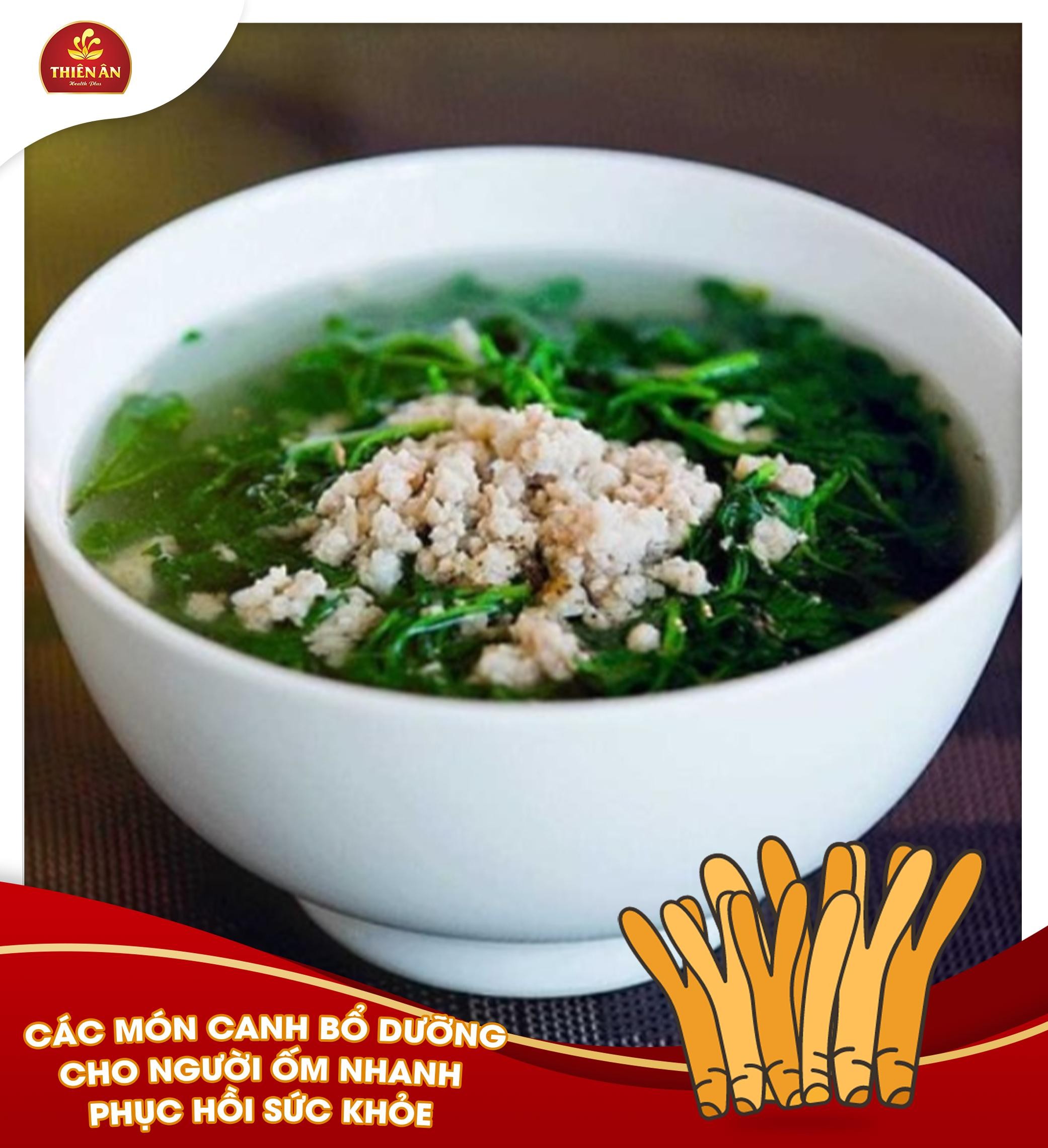 Bát canh rau dền thịt băm nóng hổi dễ tiêu