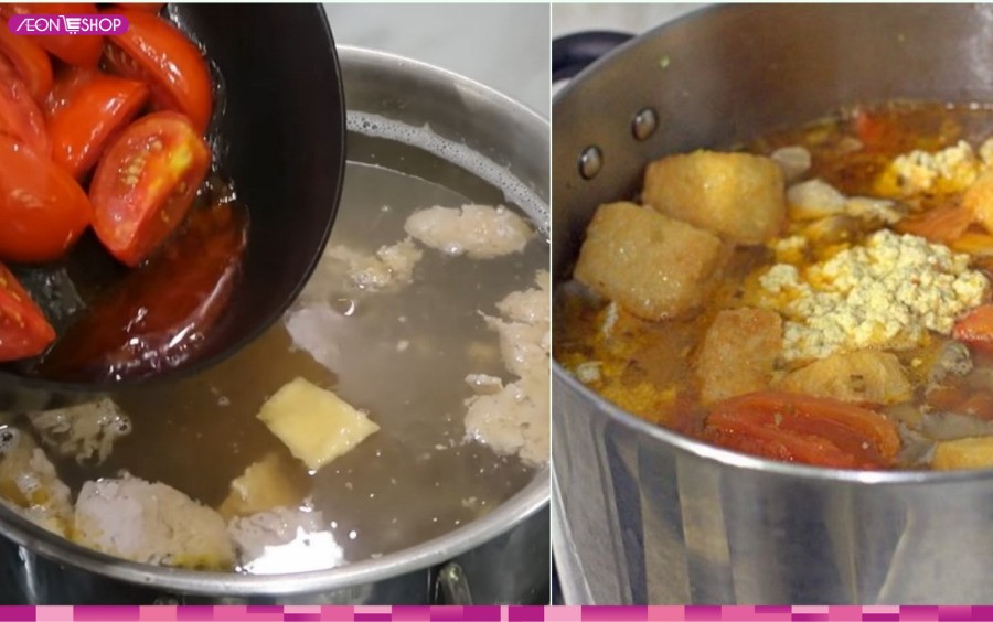 Nấu nước dùng bún riêu cua đồng thơm ngon, chuẩn vị tại nhà với cà chua và gia vị