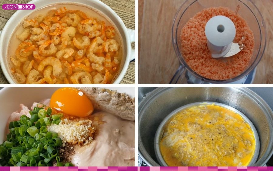 Quy trình làm riêu trứng thịt kết hợp để tạo topping cho món bún riêu cua đồng hấp dẫn