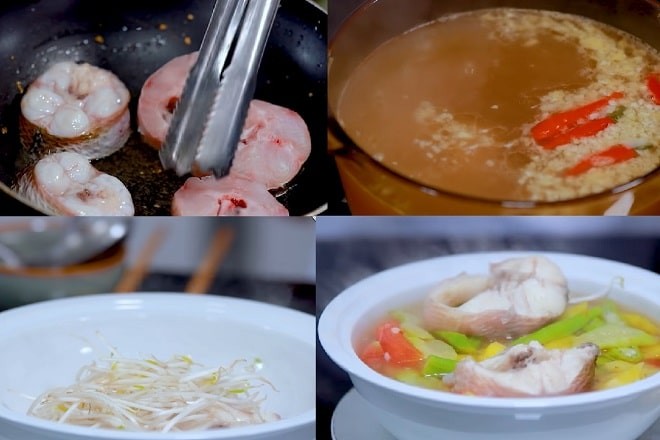 Hoàn thiện món canh đậu phụ giá đỗ với màu sắc hấp dẫn