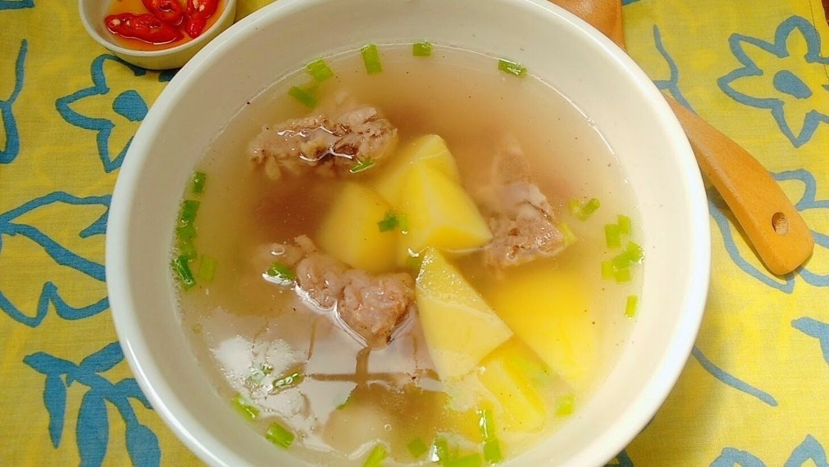 Hình ảnh gợi ý cho cách nấu canh khoai xương đơn giản với đậu đỏ