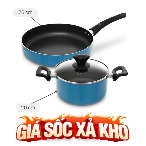 Bộ nồi chảo nhôm chống dính Hommy BE004-20-26