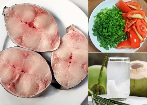 Nước dừa, cá thu là nguyên liệu không thể thiếu
