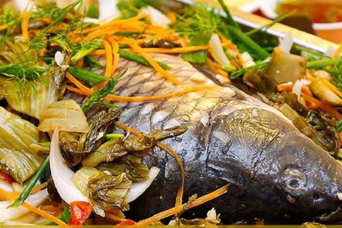 Thành phẩm sau khi hoàn thành cách nấu canh cá dưa chua