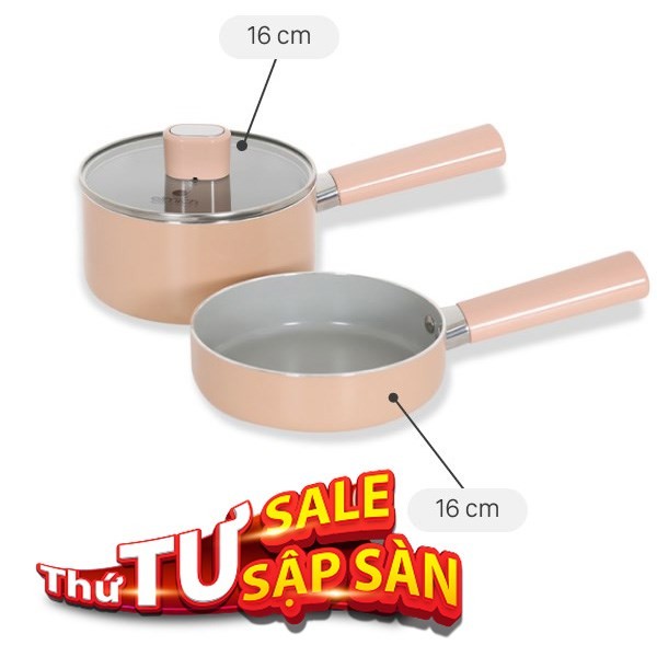 Bộ chảo quánh nhôm chống dính Elmich Baby EL-1169AP