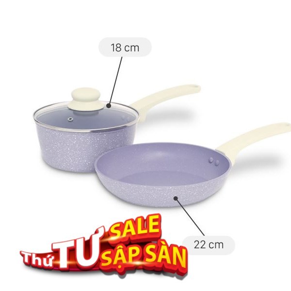 Bộ chảo quánh nhôm chống dính Green Cook GCS247-T2