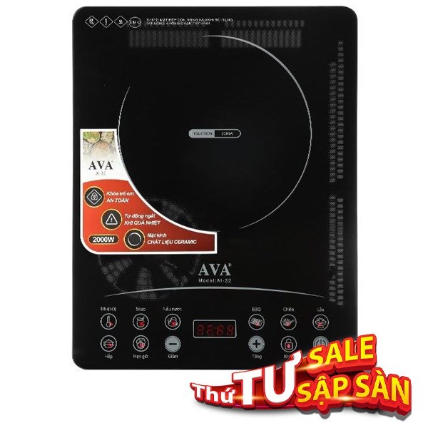 Bếp từ đơn AVA AI-32, phù hợp cho gia đình nhỏ hoặc nhu cầu nấu cháo canh đơn giản