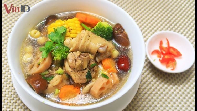 Món gà hầm ngũ quả thanh đạm, tốt cho sức khỏe