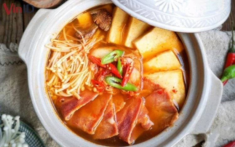 Canh kim chi trứng