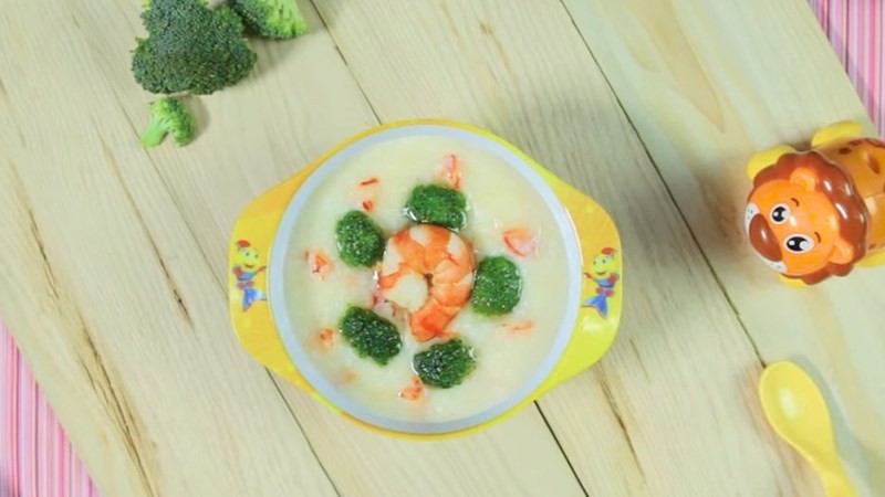 Cháo tôm bông cải phô mai đơn giản thơm ngon