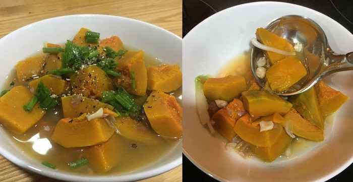 Canh bí đỏ đậu phộng bùi béo, hương vị độc đáo