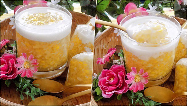 Cốc chè đậu xanh sữa tươi thơm ngon, mát lạnh, giải nhiệt ngày hè.