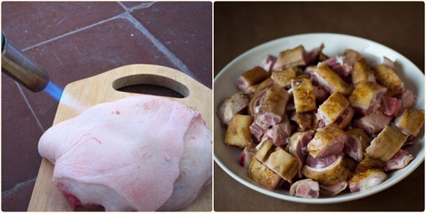 Sơ chế chân giò sạch sẽ, loại bỏ mùi hôi để nấu giả cầy