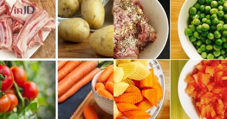 Sơ chế các nguyên liệu khác cho món sườn nấu đậu Hà Lan