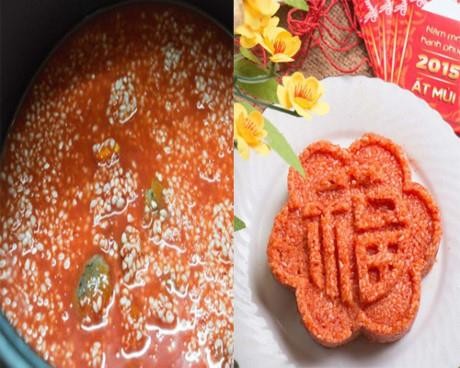 Chuẩn bị nguyên liệu để nấu xôi gấc bằng nồi cơm điện