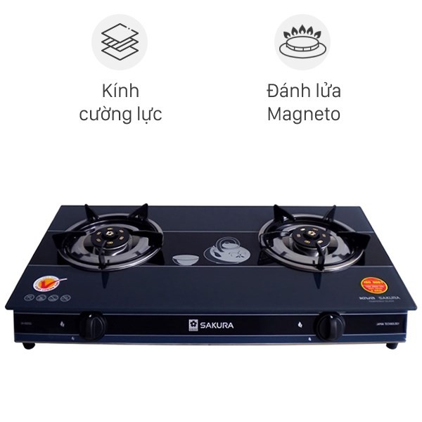 Bếp ga đôi Sakura SA-692SG - Tiết kiệm gas cho canh chua cá úc
