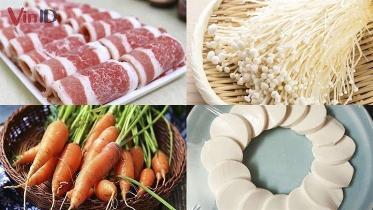 Chuẩn bị nguyên liệu cho cách nấu canh nấm kim châm thịt bò bổ dưỡng