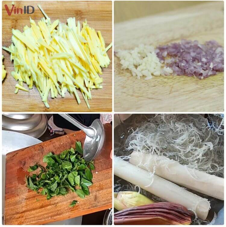 Sơ chế các nguyên liệu còn lại 