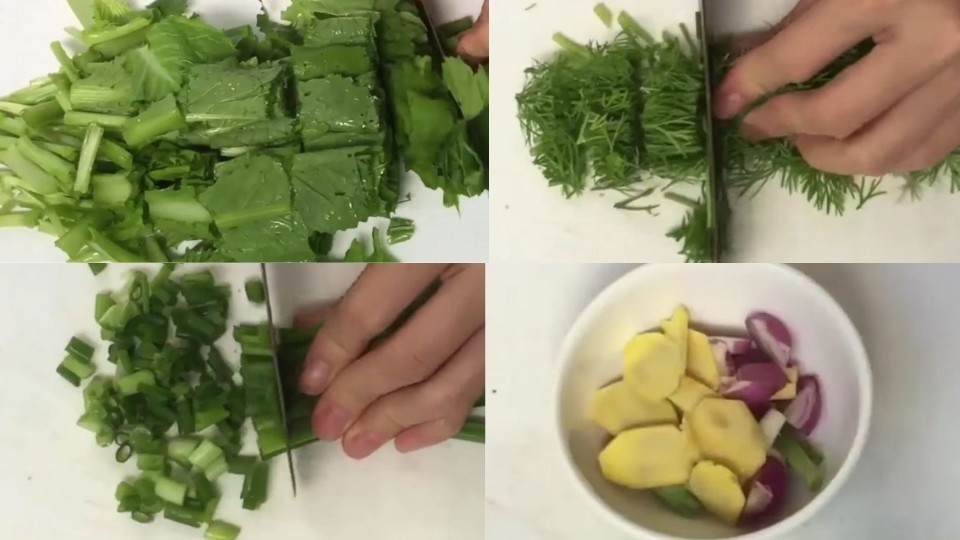 Sơ chế các nguyên liệu trước khi nấu bánh đa cá