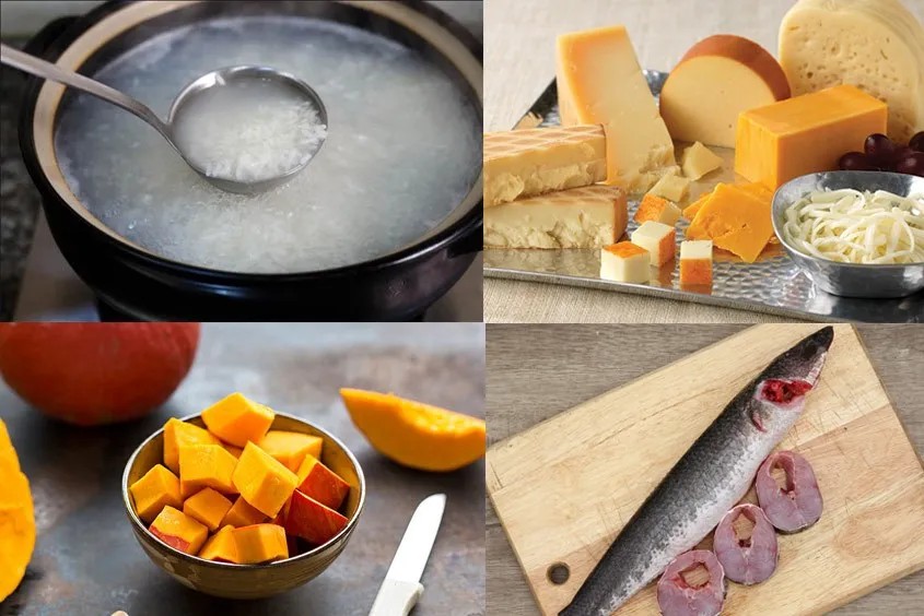 Cháo cá lóc bí đỏ phô mai thơm ngon, một cách nấu cháo phô mai con bò cười cho bé đầy đủ dưỡng chất.