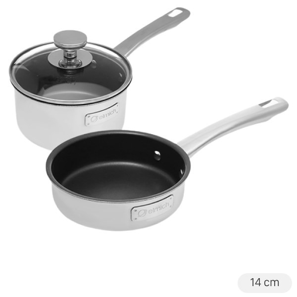 Bộ chảo quánh inox 3 đáy Elmich Trimax Baby EL-3794