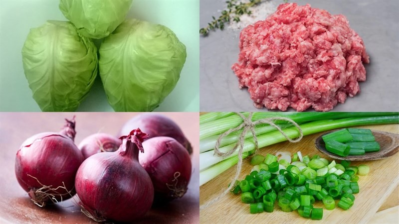 Nguyên liệu món ăn canh bắp cải thịt bằm