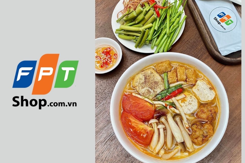 Tô bún Thái chay với màu sắc hấp dẫn và các loại nấm, là một công thức bún chay cực ngon mang phong cách Thái Lan.