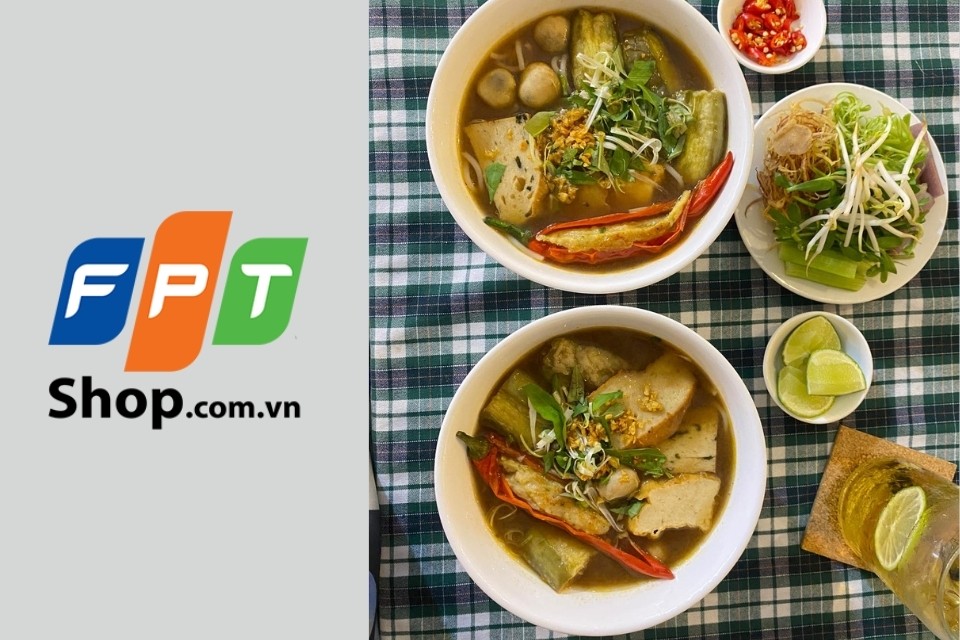 Tô bún mắm chay với cà tím và rau đắng, minh họa món bún chay cực ngon mang phong cách miền Tây.