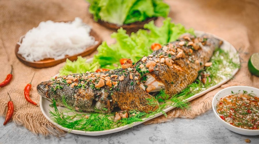Cá lóc nướng trui mộc mạc dân dã