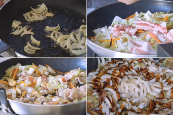 Các bước chế biến mì udon xào (Yaki Udon) đậm đà hương vị