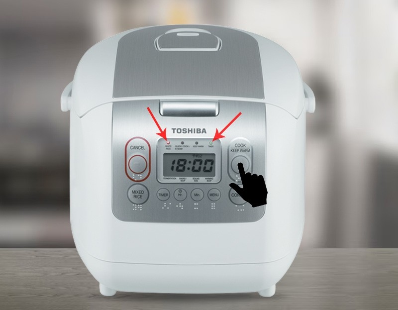 cách hẹn giờ nấu cơm nồi cơm điện toshiba điều chỉnh thời gian