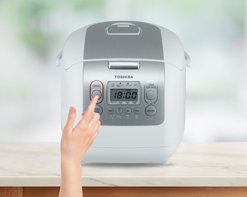 cách hẹn giờ nấu cơm nồi cơm điện toshiba điều chỉnh giờ phút