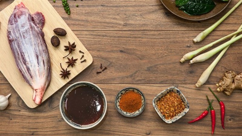 Nguyên liệu món ăn bắp bò kho mật mía