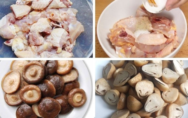 Ướp thịt gà để chuẩn bị cho món gà nấu siêu đậm đà