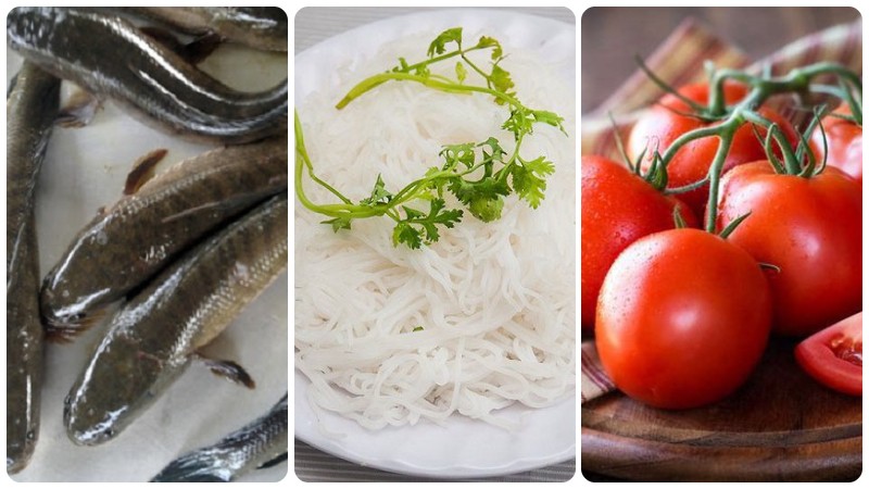 Các loại nguyên liệu chính cần thiết cho món bún cá quả nấu chua