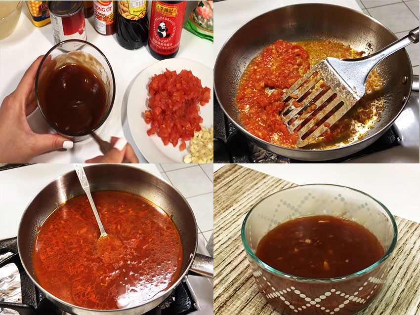 Chảo nước sốt hủ tiếu khô sánh mịn, thơm ngon