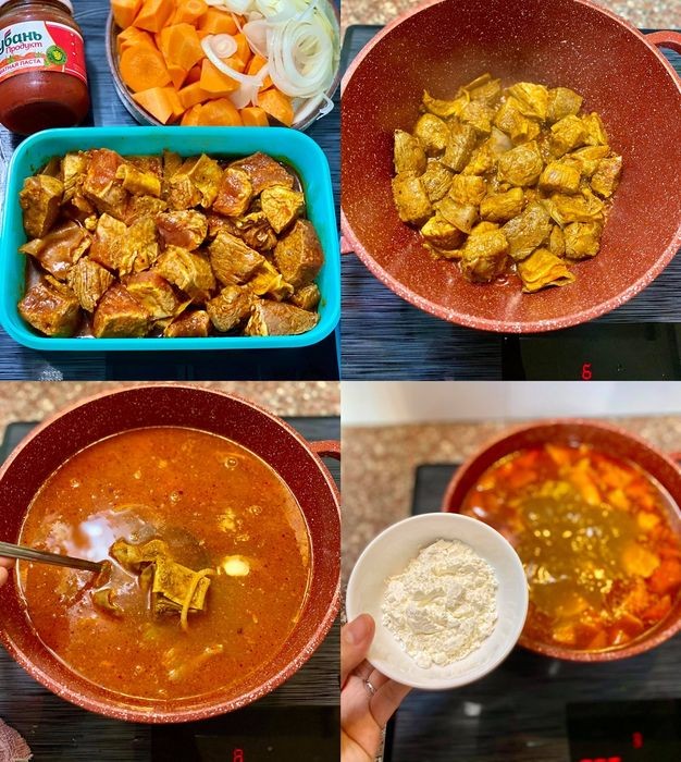 Bát bò sốt vang kiểu Bắc Bộ với thịt bò mềm và nước sốt sánh mịn, ăn kèm bánh mì nóng hổi