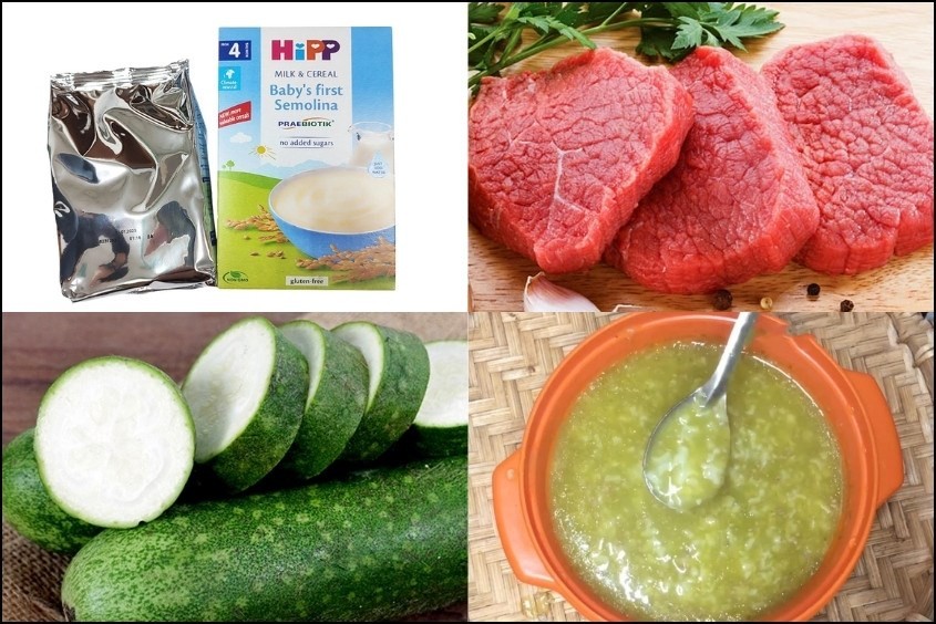 Bột thịt bò bí xanh thanh mát, dễ ăn, bổ sung vitamin cho trẻ