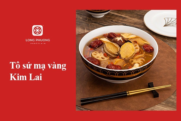 Tô sứ Kim Lai với thiết kế hiện đại, làm món bún tại nhà thêm phần sang trọng