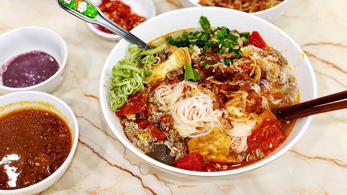 Thành phẩm bún tôm mực khô hấp dẫn, chuẩn vị