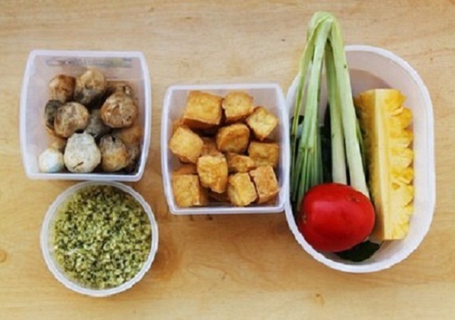 Một số nguyên liệu cho món bún Thái chay