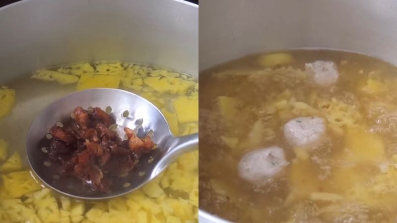 Nấu canh chua với các loại rau củ và chả cá thác lác