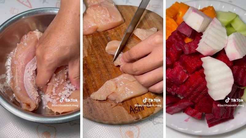 Sơ chế nguyên liệu cho cách nấu canh gà rau củ