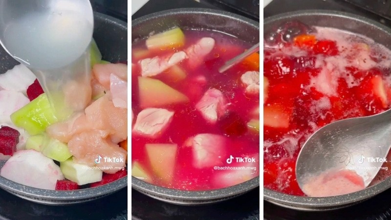 Nấu canh gà rau củ với các loại rau củ tươi ngon