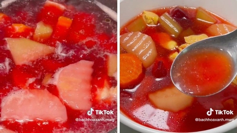 Canh gà rau củ hấp dẫn sau khi nấu xong